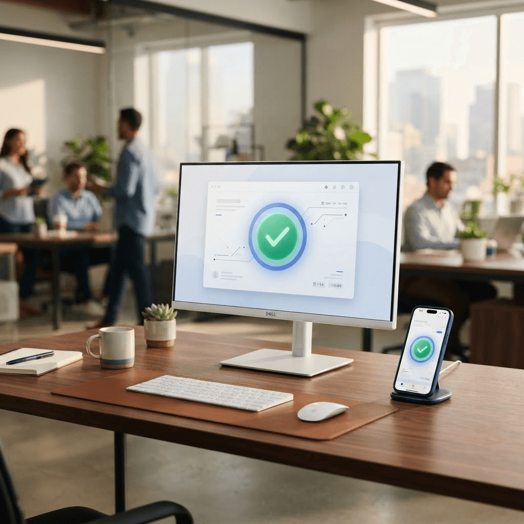 Email delivery confirmation on a business dashboard